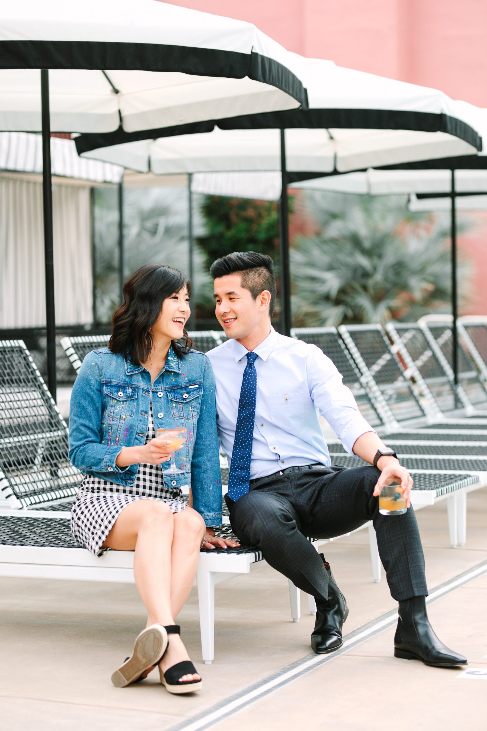 Couple at the Sands Hotel and Spa in Palm Desert by Mary Costa Photography