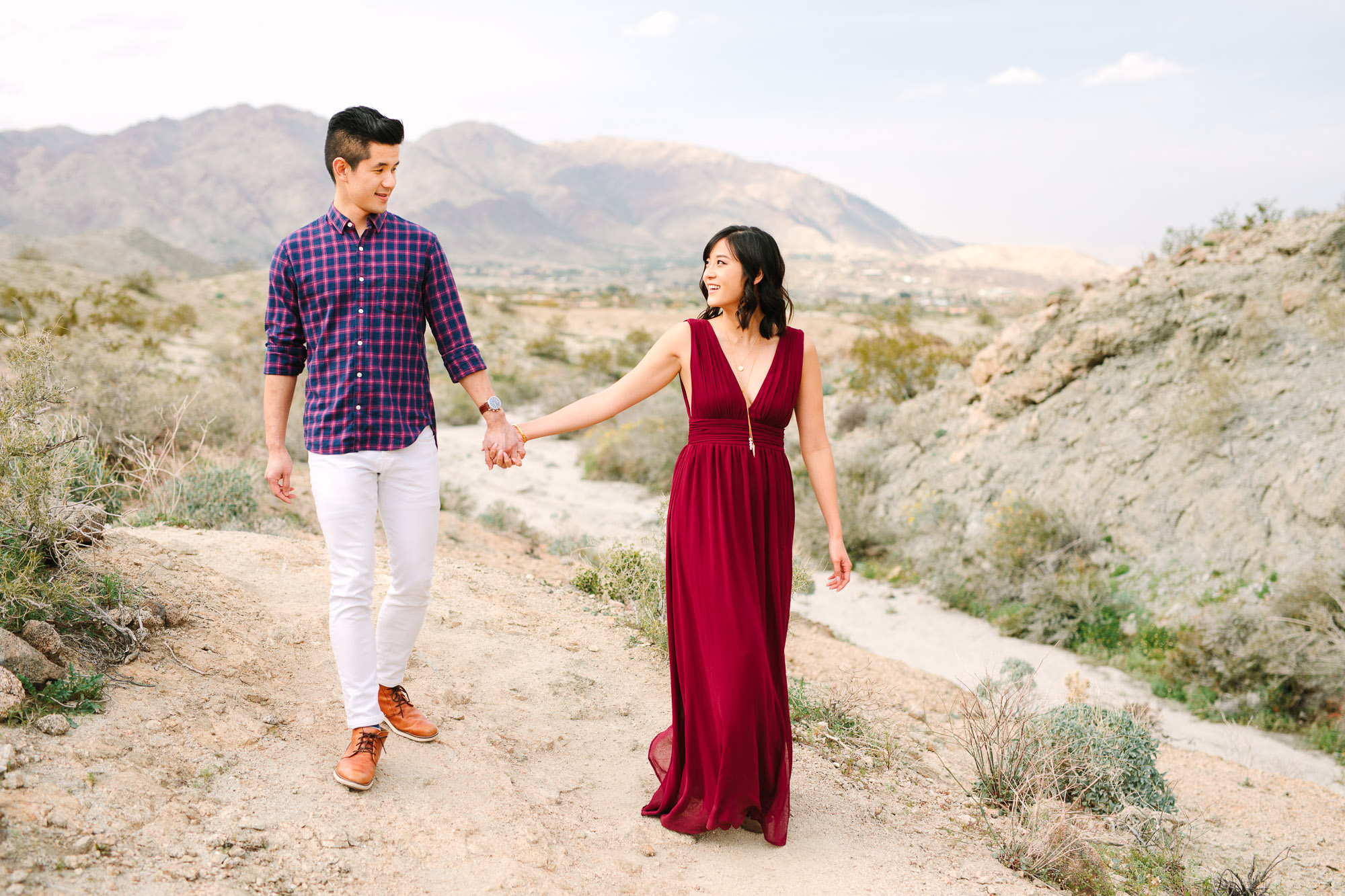 Couple in Palm Springs desert by Mary Costa Photography