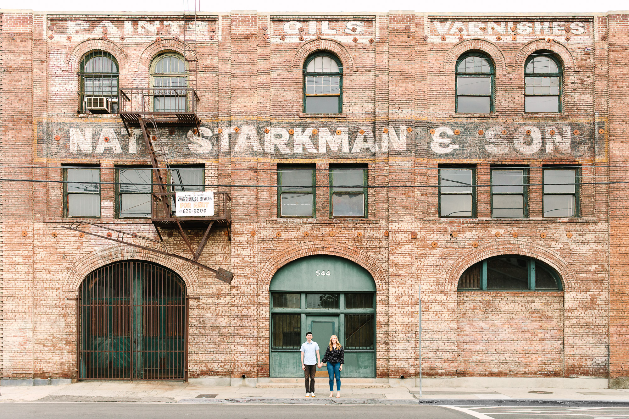 Engagement session in DTLA Arts District Indian Fusion wedding at Fig House Los Angeles by Mary Costa Photography