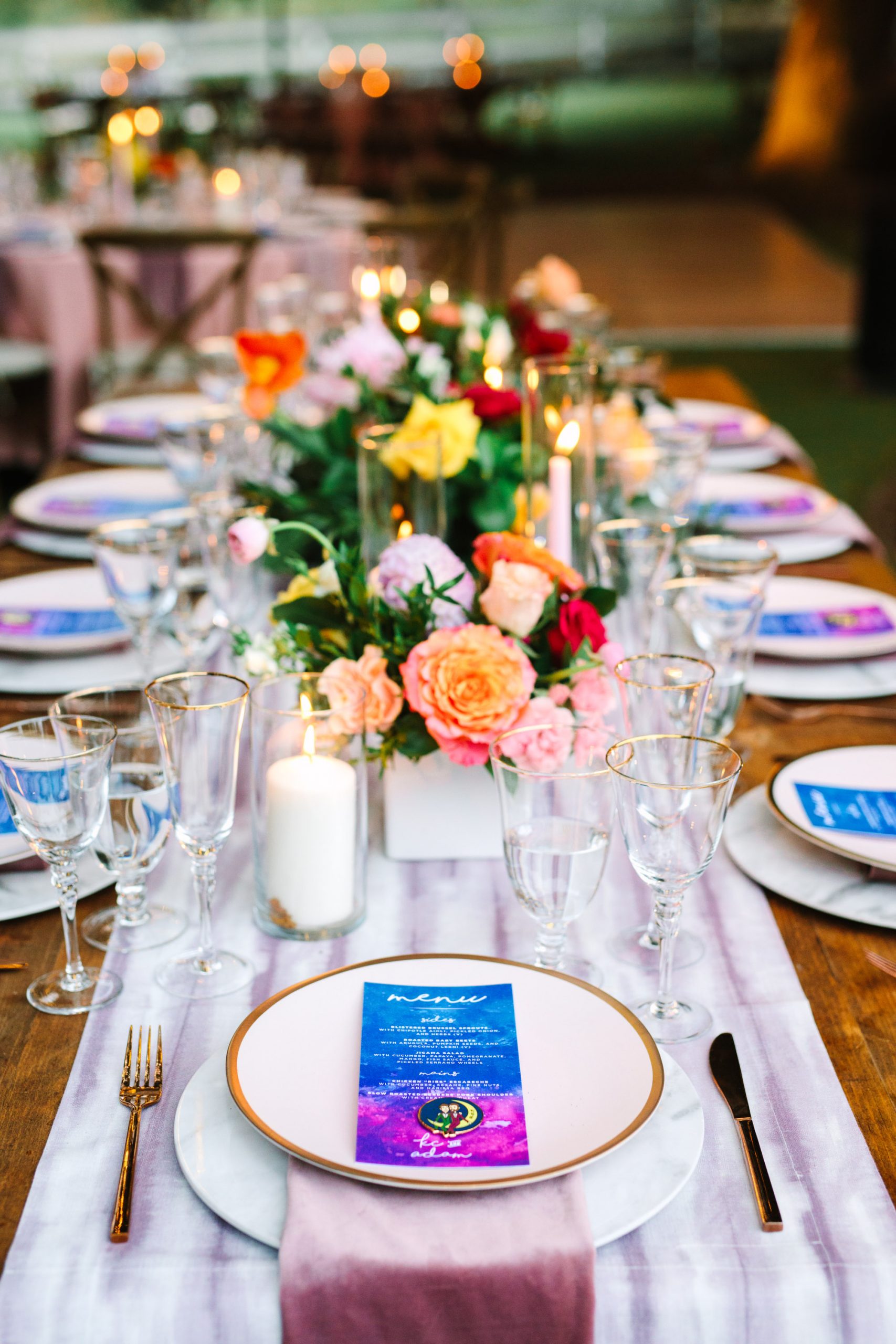 Watercolor Wedding Table by Mary Costa Photography