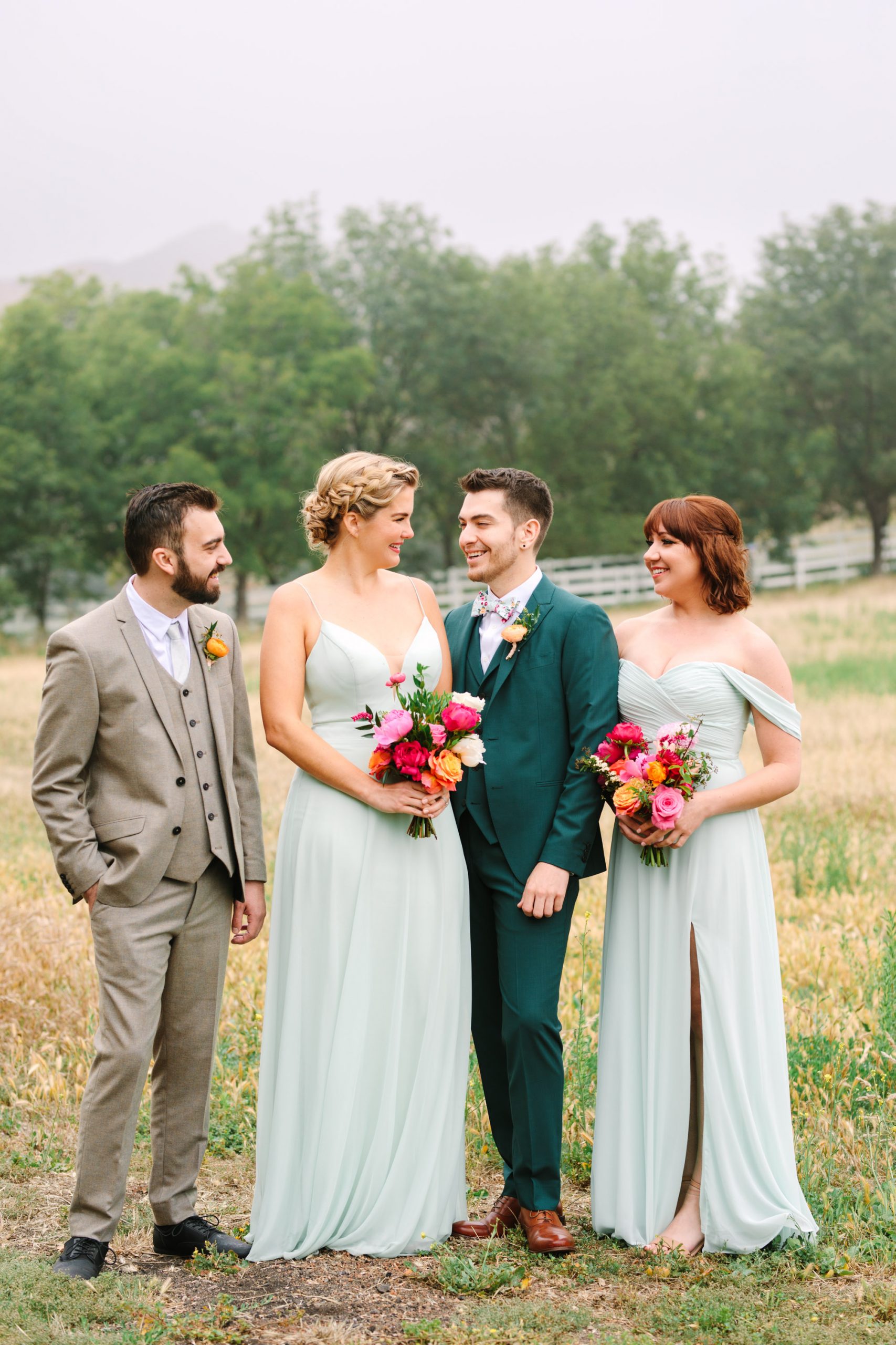 Mint green wedding party by Mary Costa Photography