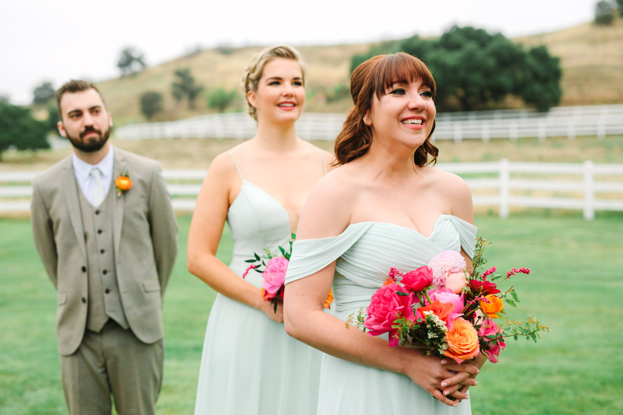 Joyful wedding party by by Mary Costa Photography