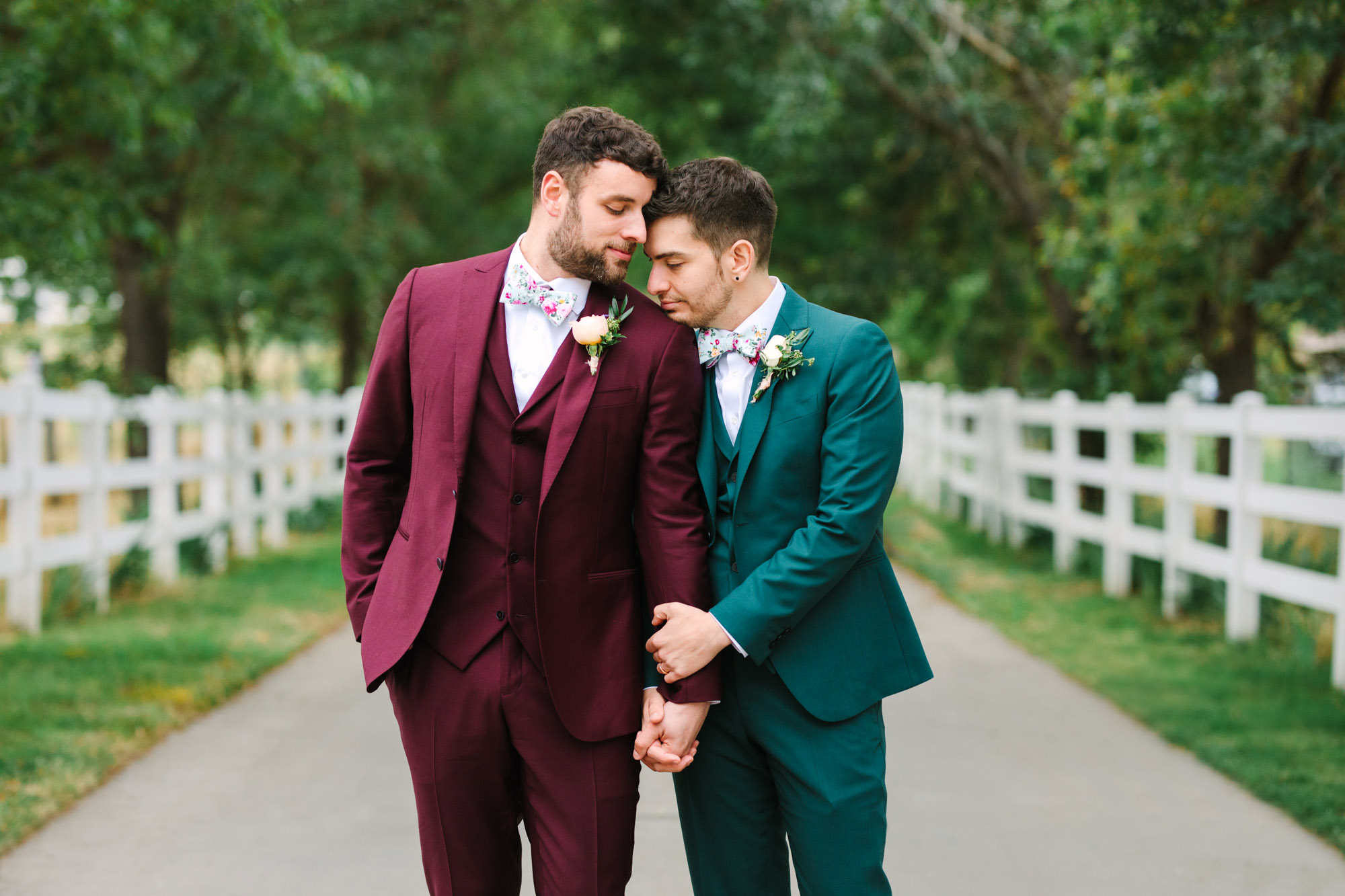 Two grooms wedding portrait by Mary Costa Photography