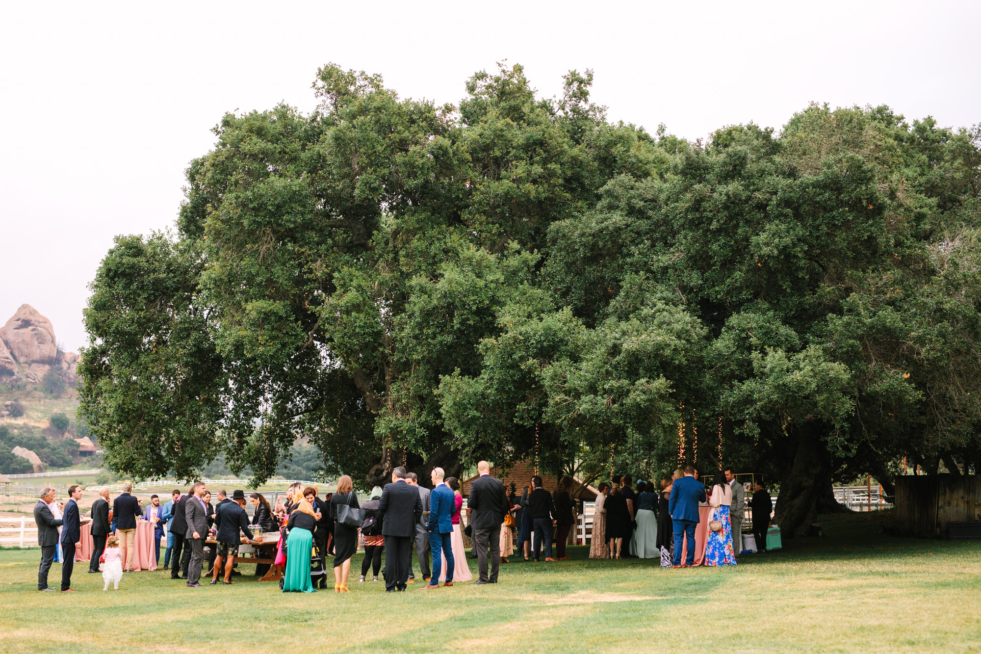 Wedding reception at Saddlerock Ranch by Mary Costa Photography
