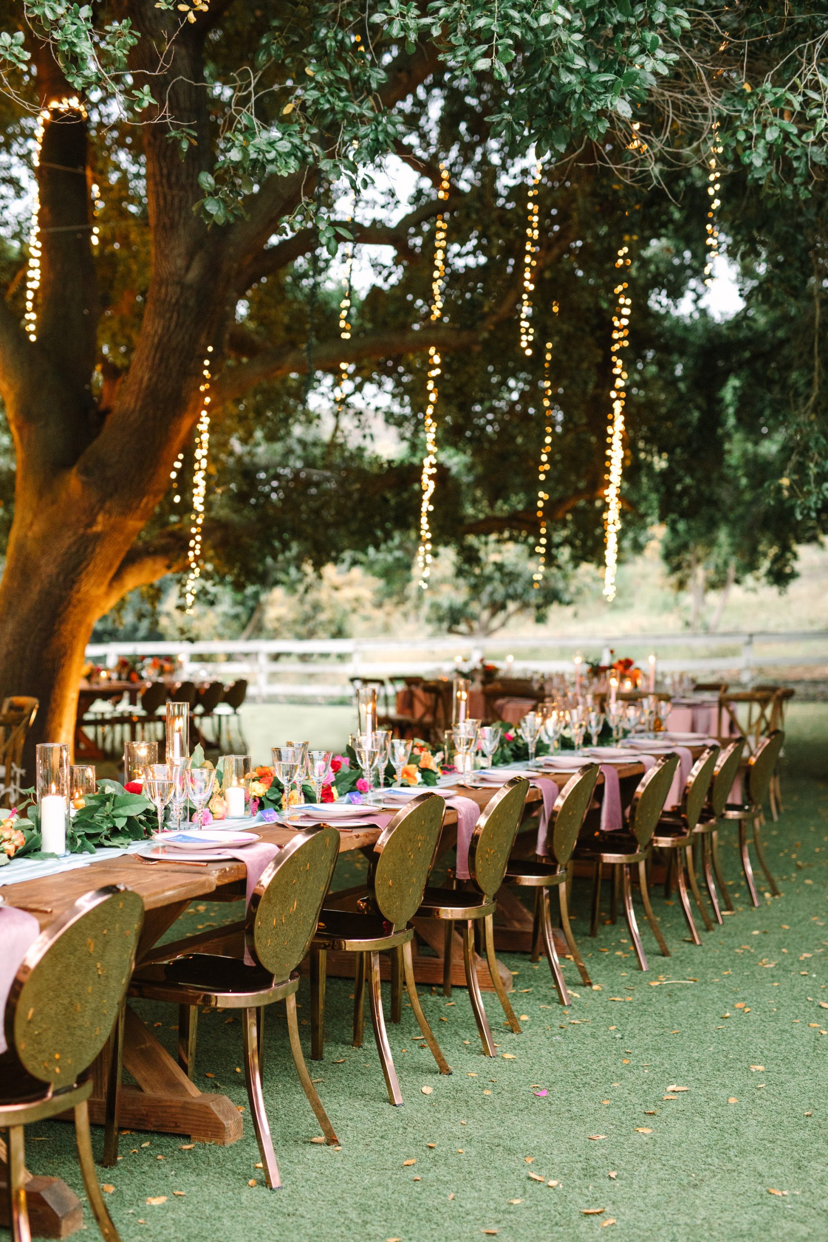 Rose gold wedding reception chairs by Mary Costa Photography