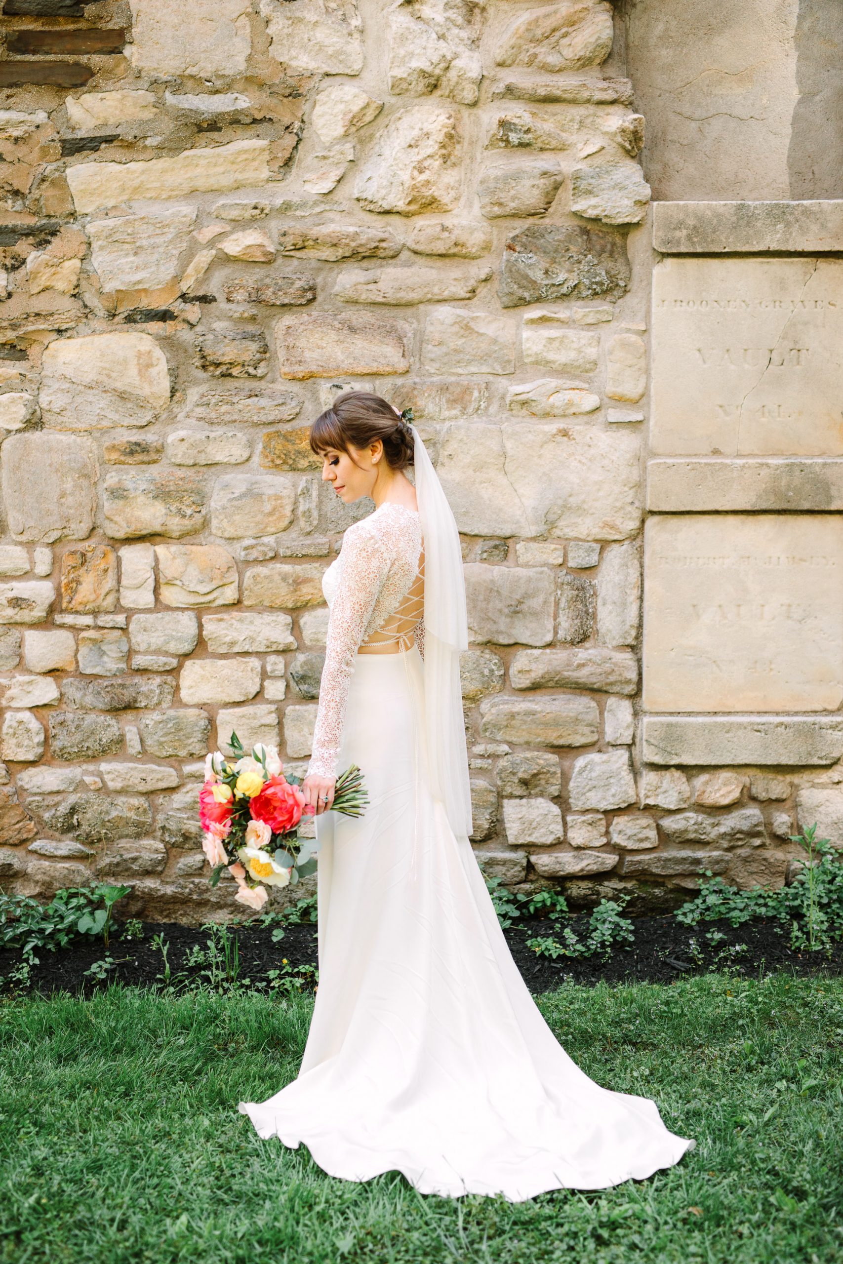 Anais Anette custom lace up gown - www.marycostaweddings.com