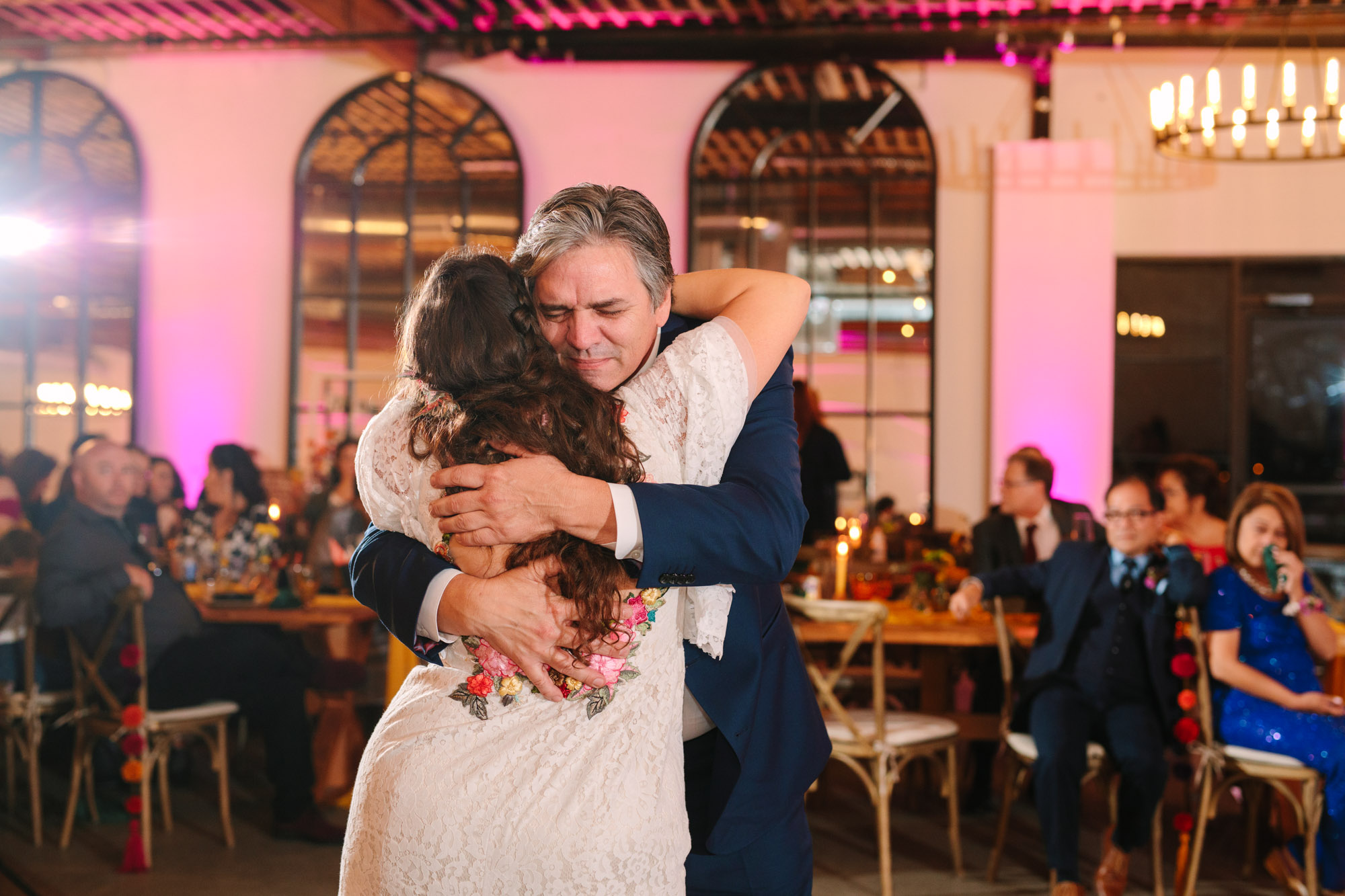 Bride and father's first dance at BLOC Venue Roseville - www.marycostaweddings.com
