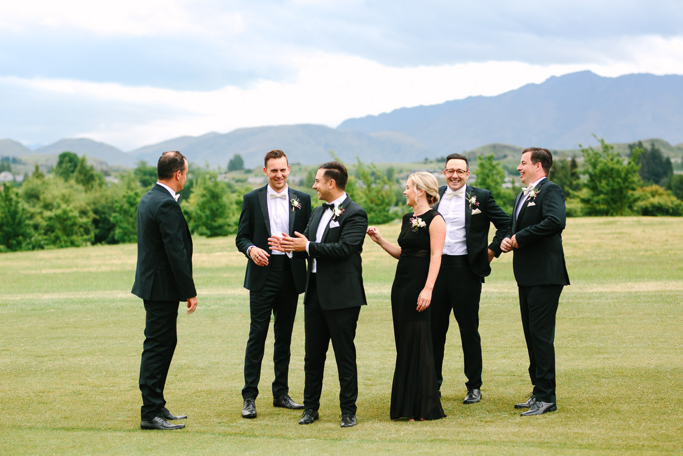 Candid of groomsmen. Millbrook Resort Queenstown New Zealand wedding by Mary Costa Photography | www.marycostaweddings.com