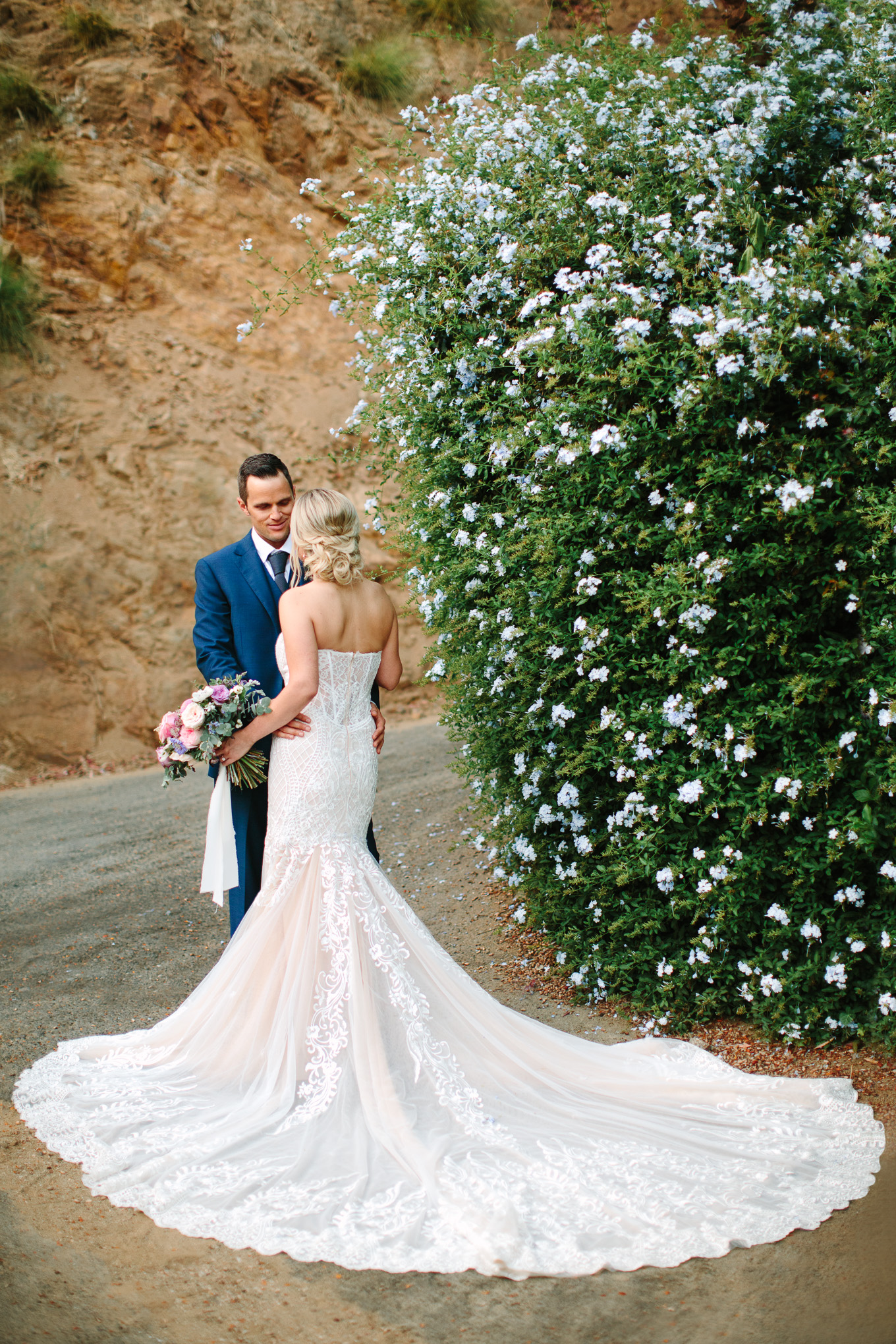 Bride and groom at Houdini Estate wedding | Best Southern California Garden Wedding Venues | Colorful and elevated wedding photography for fun-loving couples | #gardenvenue #weddingvenue #socalweddingvenue #bouquetideas #uniquebouquet   Source: Mary Costa Photography | Los Angeles 