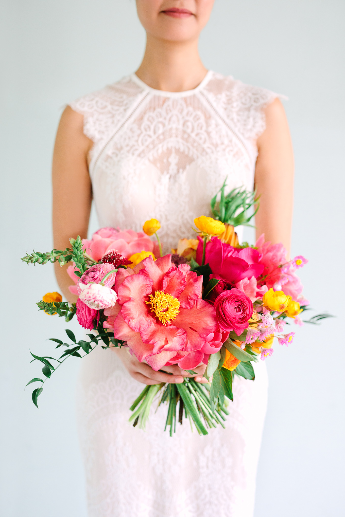 Pink peony wedding flowers | Beautiful bridal bouquet inspiration and advice | Colorful and elevated wedding photography for fun-loving couples in Southern California | #weddingflowers #weddingbouquet #bridebouquet #bouquetideas #uniquebouquet   Source: Mary Costa Photography | Los Angeles