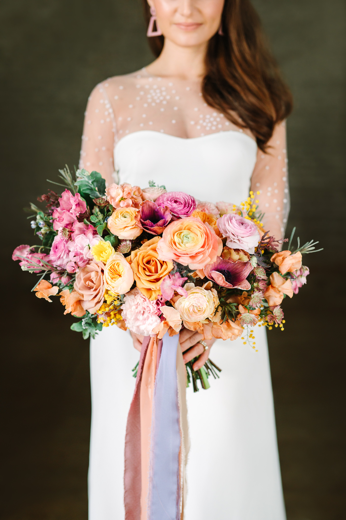 Vibrant pastel wedding flowers | Beautiful bridal bouquet inspiration and advice | Colorful and elevated wedding photography for fun-loving couples in Southern California | #weddingflowers #weddingbouquet #bridebouquet #bouquetideas #uniquebouquet   Source: Mary Costa Photography | Los Angeles