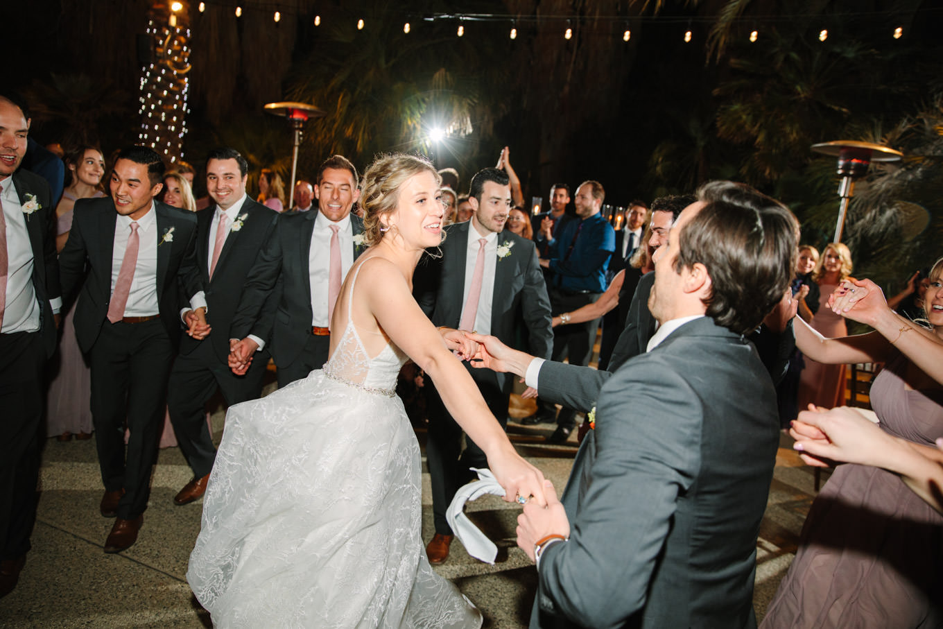 Bride and groom dancing at reception | Living Desert Zoo & Gardens wedding with unique details | Elevated and colorful wedding photography for fun-loving couples in Southern California |  #PalmSprings #palmspringsphotographer #gardenwedding #palmspringswedding  Source: Mary Costa Photography | Los Angeles wedding photographer 