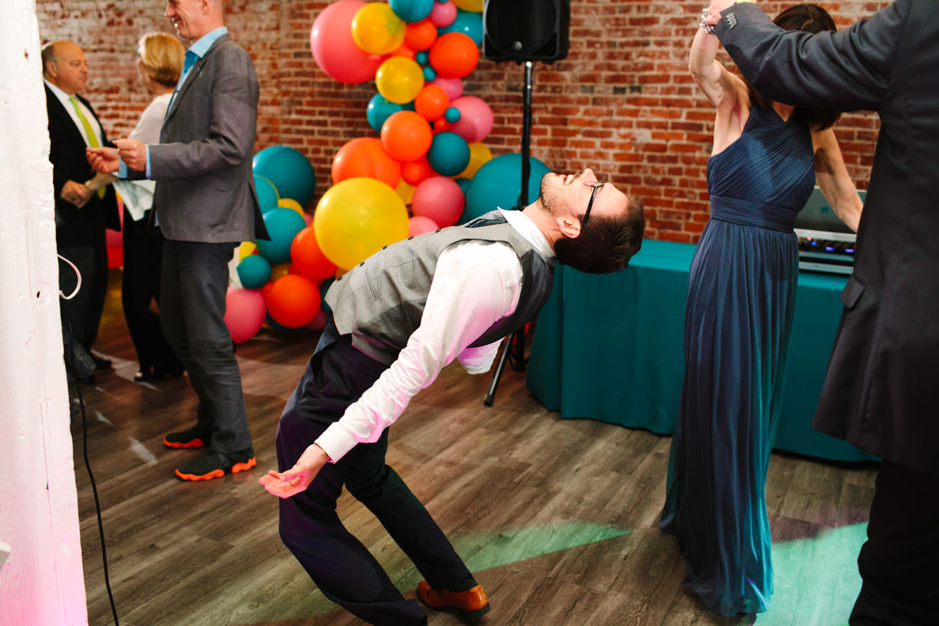 Wedding reception at Unique Space | Colorful wedding at The Unique Space Los Angeles published in The Knot Magazine | Fresh and colorful photography for fun-loving couples in Southern California | #colorfulwedding #losangeleswedding #weddingphotography #uniquespace Source: Mary Costa Photography | Los Angeles