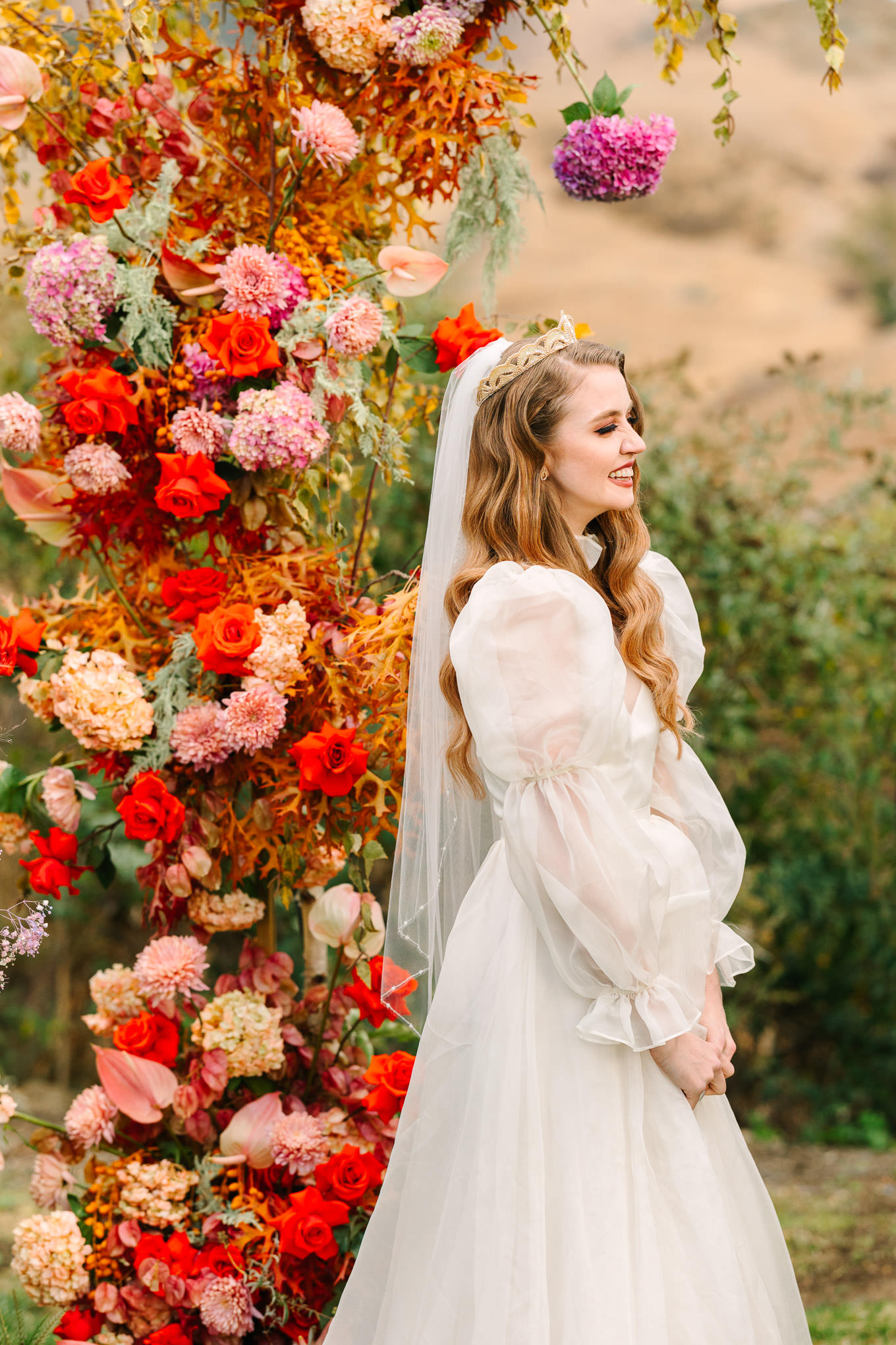 Allison Harvard & Jeremy Burke's floral-filled wedding ceremony | Colorful and quirky wedding at Higuera Ranch in San Luis Obispo | #sanluisobispowedding #californiawedding #higueraranch #madonnainn   
Source: Mary Costa Photography | Los Angeles