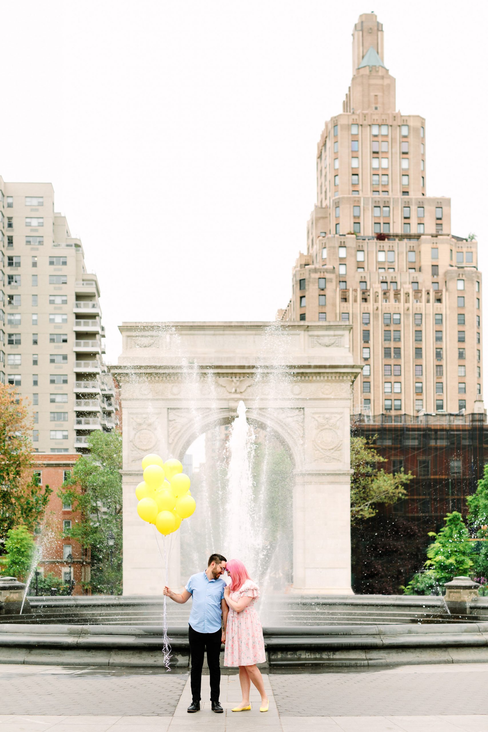 Engagement session at Washington Square Park by Mary Costa Photography