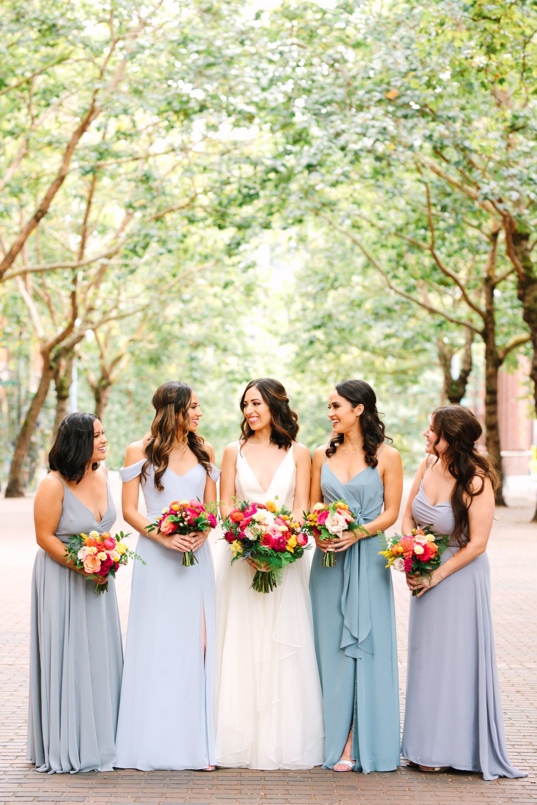 Pioneer Square wedding party by Mary Costa Photography