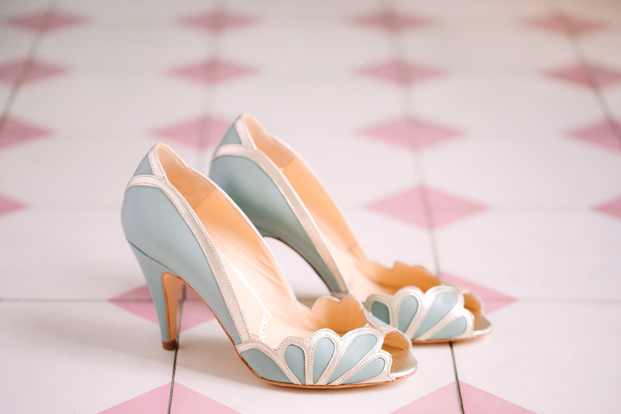 Blue bridal shoes at Sands Hotel and Spa www.marycostaweddings.com