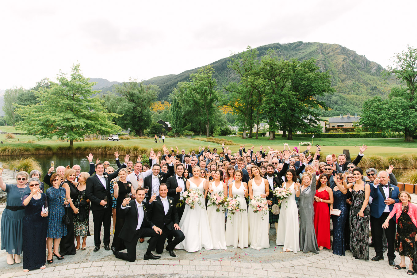 All guests in attendance. Millbrook Resort Queenstown New Zealand wedding by Mary Costa Photography | www.marycostaweddings.com