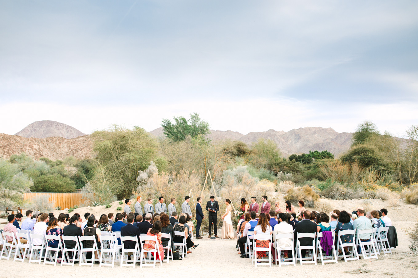 Wedding ceremony at Living Desert Zoo | Best Southern California Garden Wedding Venues | Colorful and elevated wedding photography for fun-loving couples | #gardenvenue #weddingvenue #socalweddingvenue #bouquetideas #uniquebouquet   Source: Mary Costa Photography | Los Angeles 