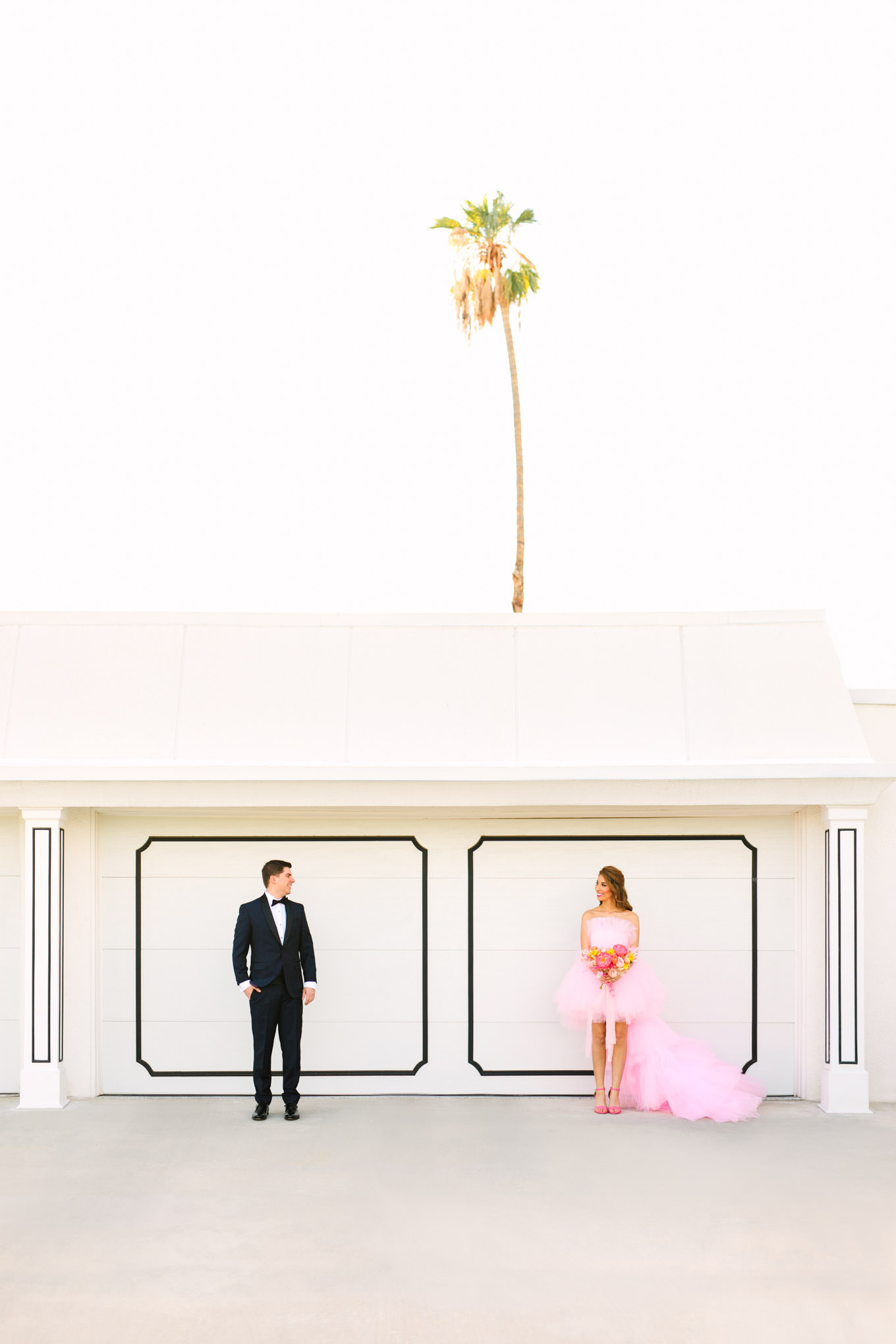 Palm Springs pink dress elopement | Engagement, elopement, and wedding photography roundup of Mary Costa’s favorite images from 2020 | Colorful and elevated photography for fun-loving couples in Southern California | #2020wedding #elopement #weddingphoto #weddingphotography   Source: Mary Costa Photography | Los Angeles
