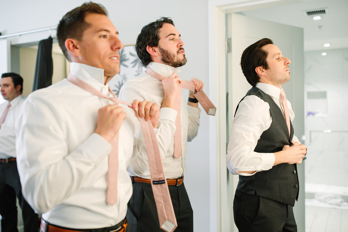 Groom and groomsmen getting ready | Living Desert Zoo & Gardens wedding with unique details | Elevated and colorful wedding photography for fun-loving couples in Southern California |  #PalmSprings #palmspringsphotographer #gardenwedding #palmspringswedding  Source: Mary Costa Photography | Los Angeles wedding photographer 