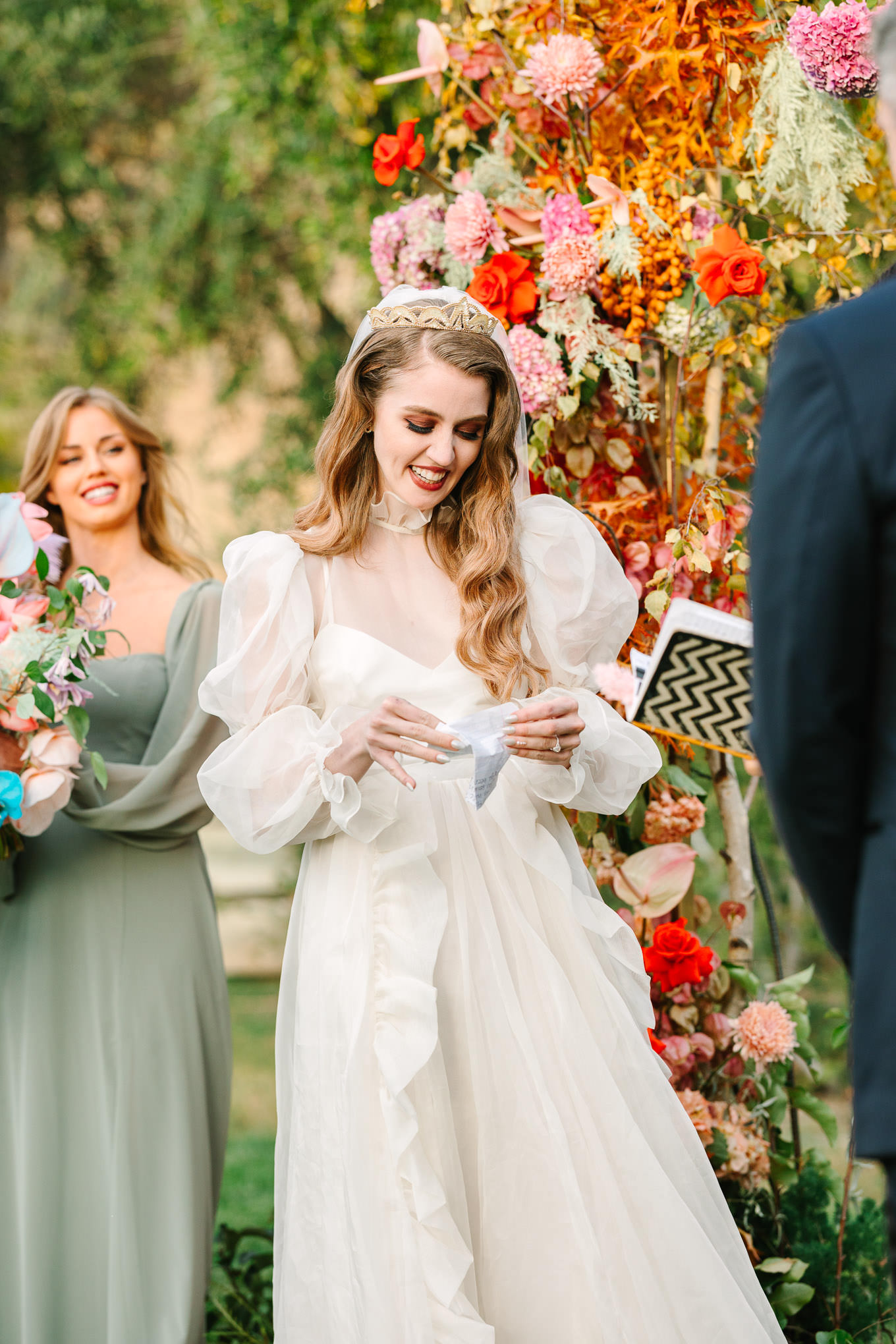 Bride reading wedding vows | Colorful and quirky wedding at Higuera Ranch in San Luis Obispo | #sanluisobispowedding #californiawedding #higueraranch #madonnainn   
Source: Mary Costa Photography | Los Angeles