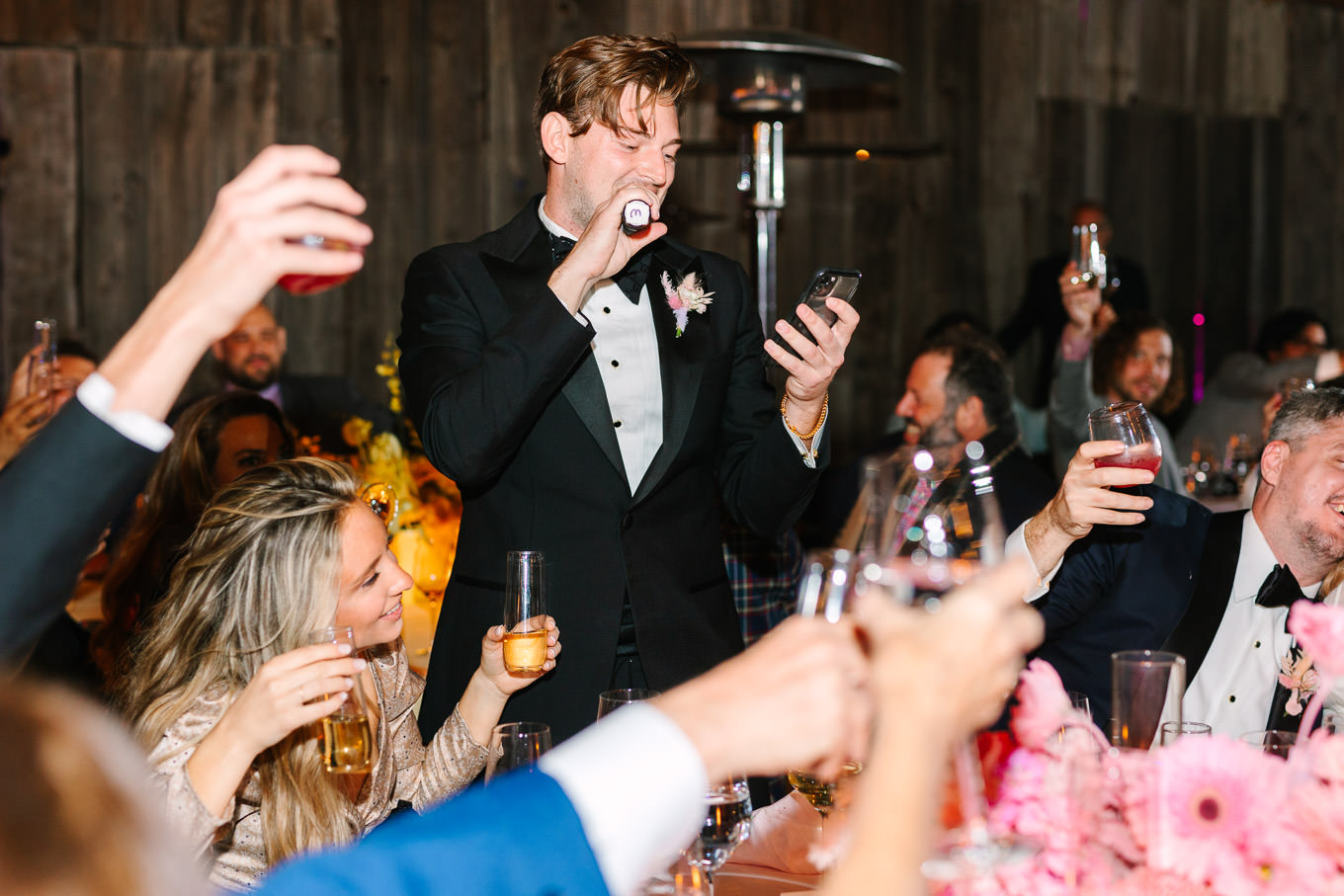 Best man toast at wedding Monochromatic pastel wedding tables | Colorful and quirky wedding at Higuera Ranch in San Luis Obispo | #sanluisobispowedding #californiawedding #higueraranch #madonnainn   
Source: Mary Costa Photography | Los Angeles