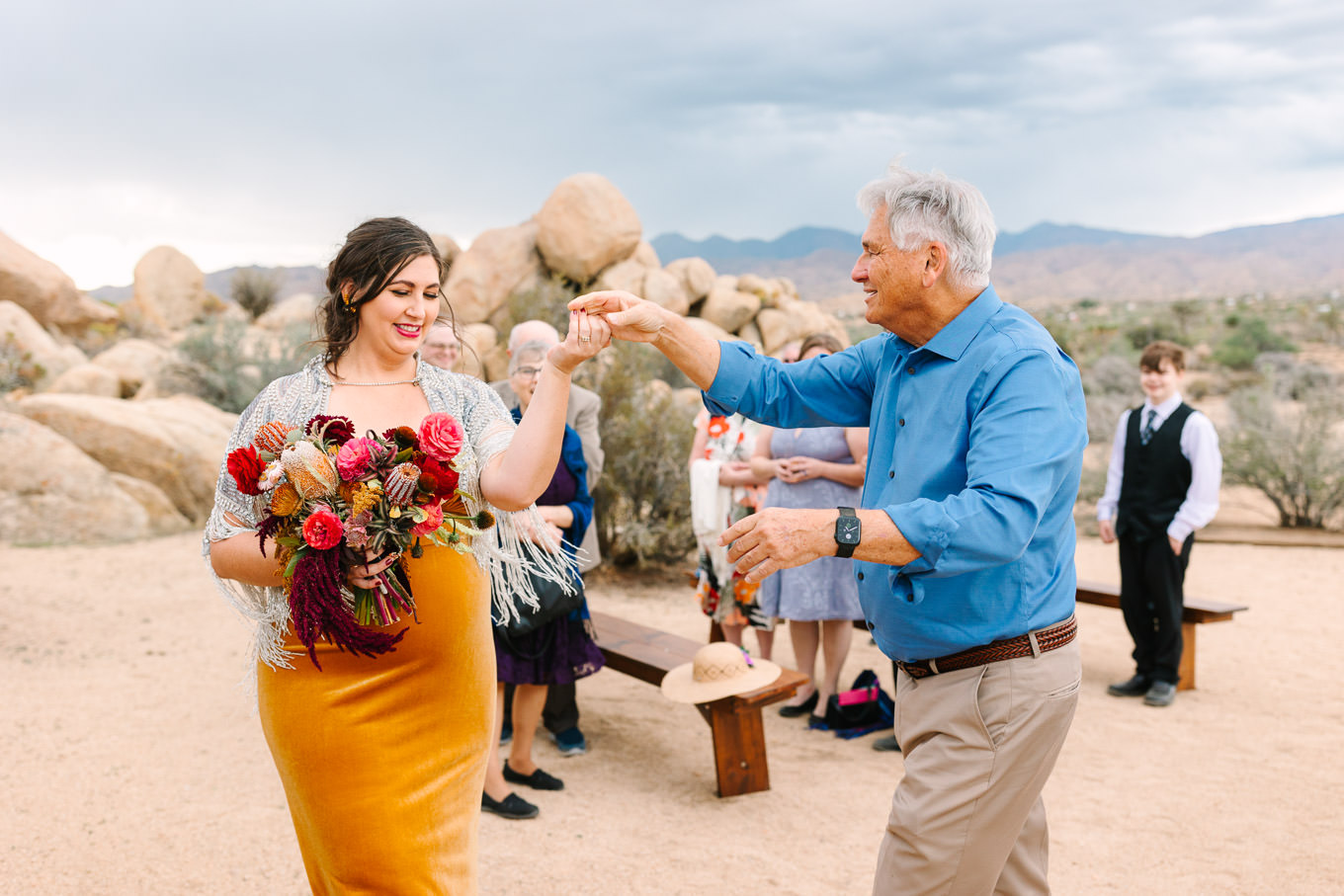 Joshua Tree wedding at The Ruin Venue | Wedding and elopement photography roundup | Los Angeles and Palm Springs  photographer | #losangeleswedding #palmspringswedding #elopementphotographer

Source: Mary Costa Photography | Los Angeles